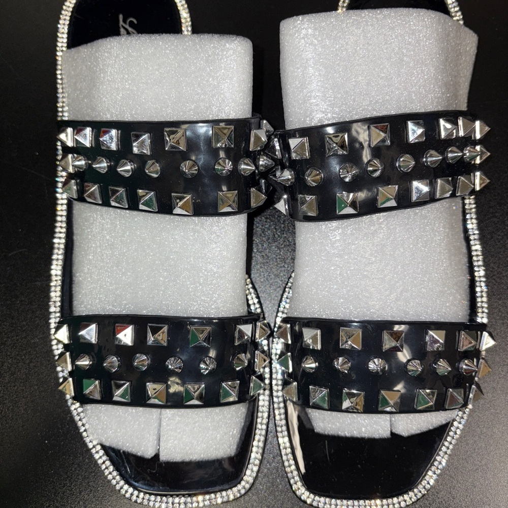 Studded Black Sandals